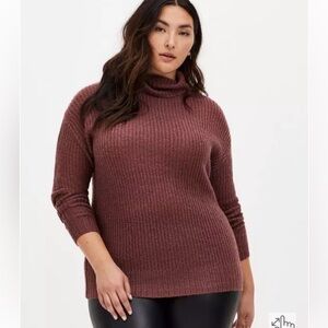 Torrid Women's Dusty Rose Turtleneck Sweater